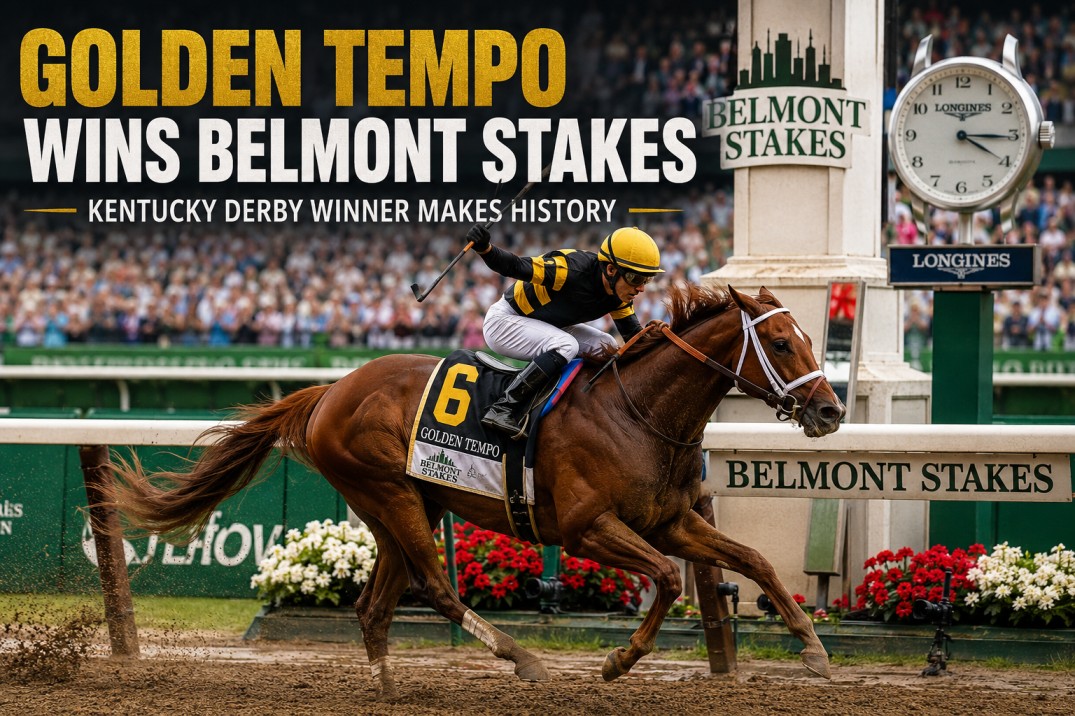 Kentucky Derby Winner Golden Tempo Captures Belmont Stakes in Dramatic Finish